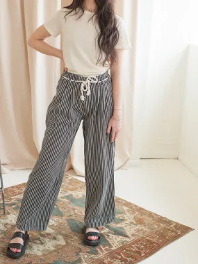 Liza Denim Striped Pants Fast Match