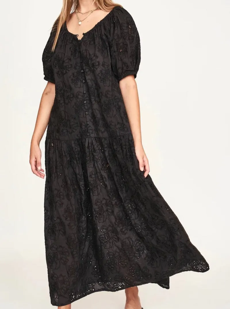 Soft Weave Mirth Capri Dress In Black Eyelet