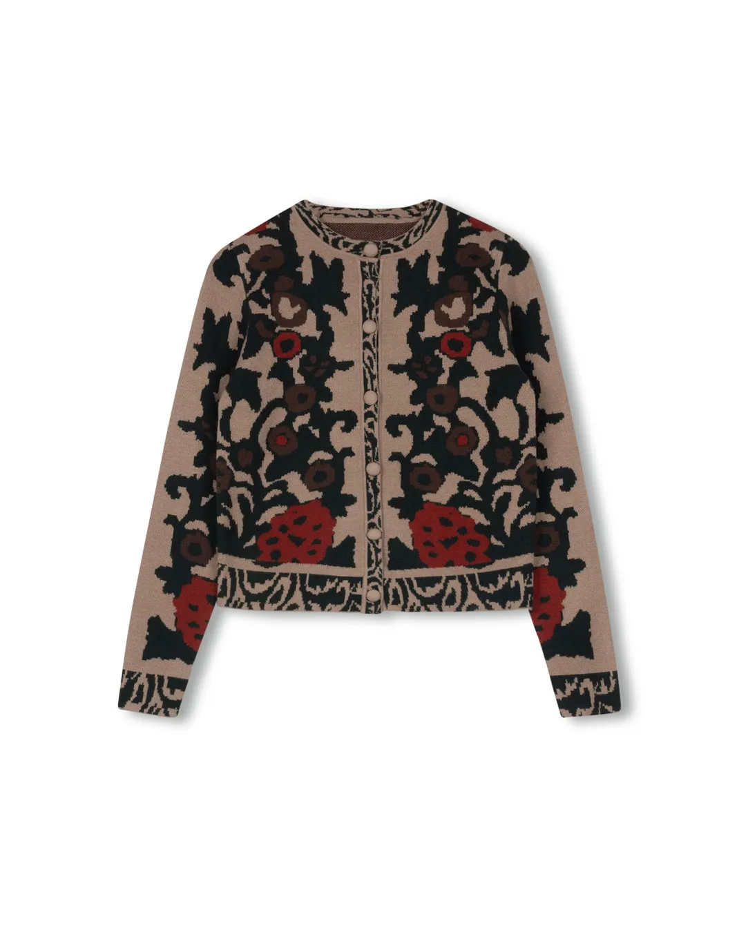 Cruzan Embroidered Cardigan Comfy Warmth crew neck