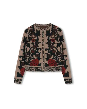 Cruzan Embroidered Cardigan Comfy Warmth crew neck