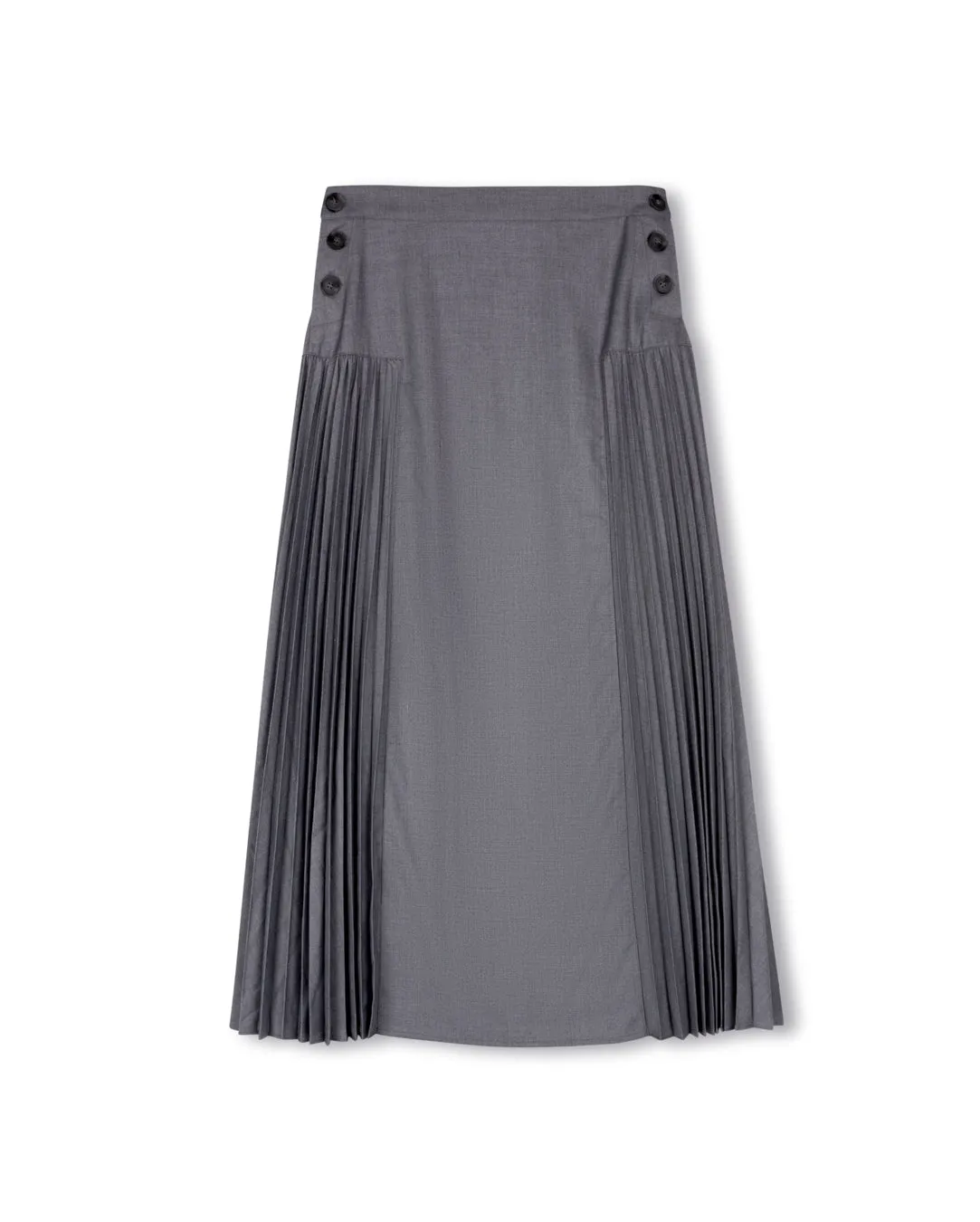 Cathy Side Pleat Skirt Fringe Detail