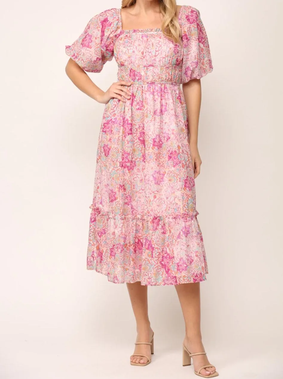 CeCe Floral Dress Casual Fit