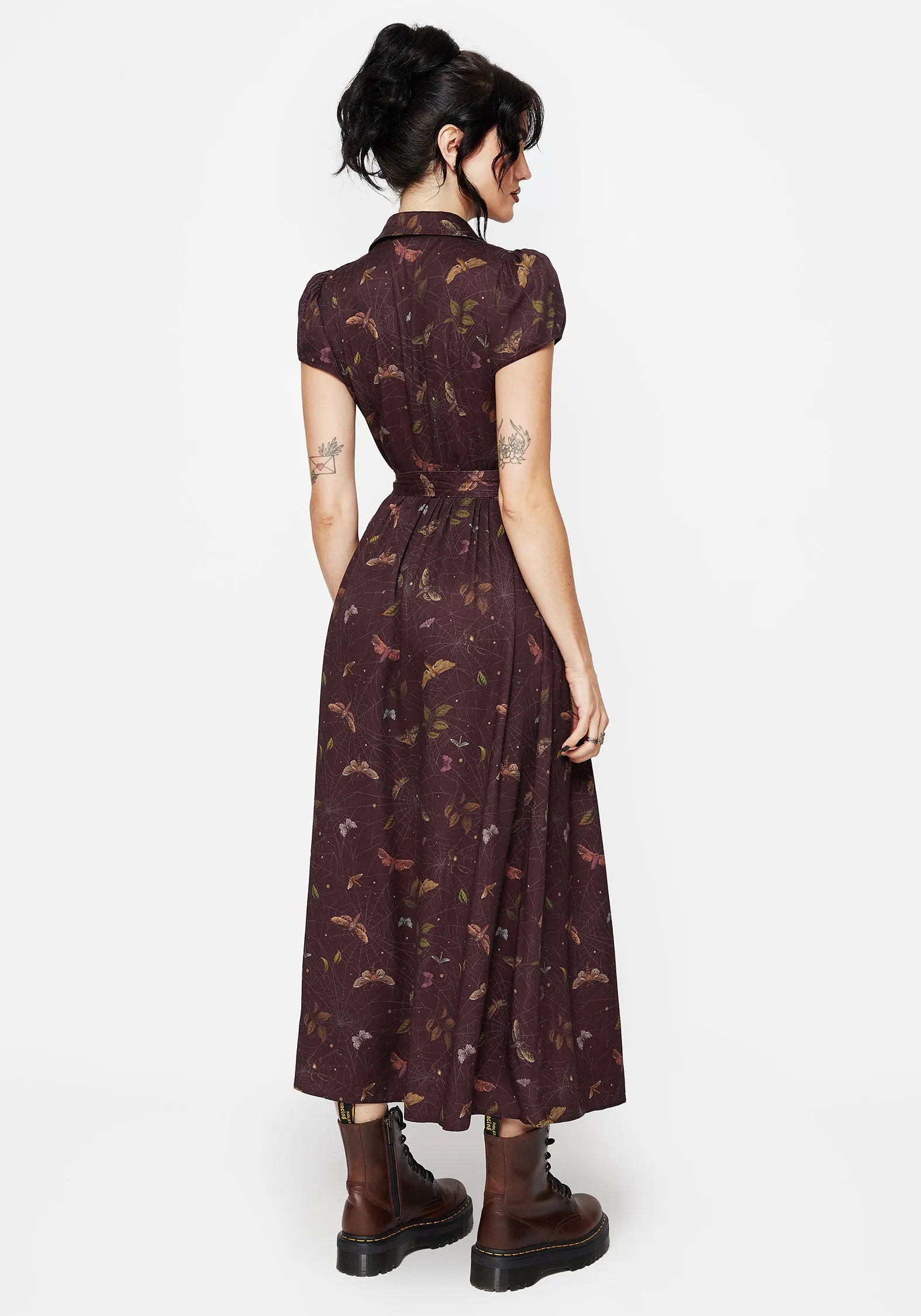 Relaxed-fit Celia Moth Printed Midaxi Shirt Dress