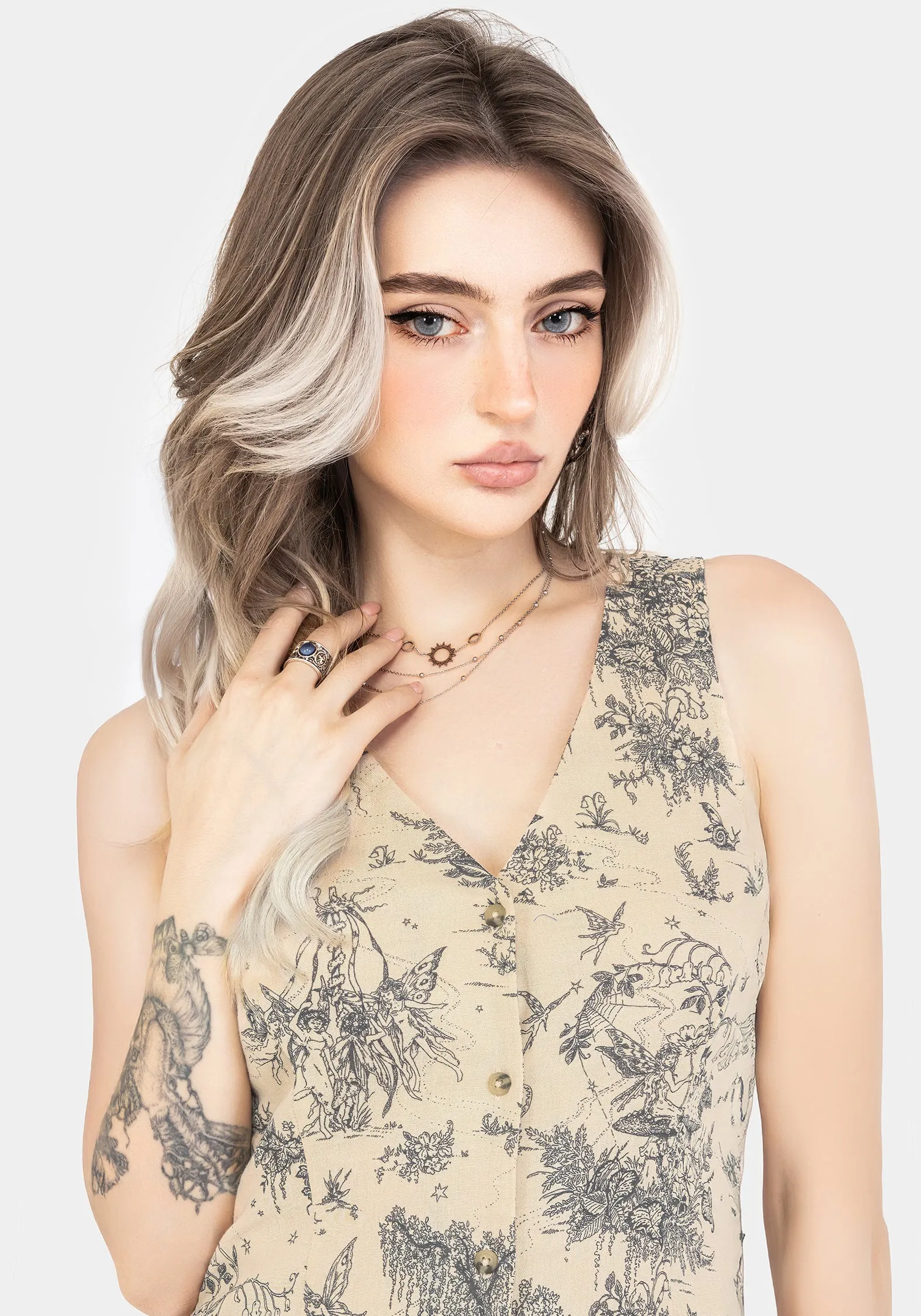 Maypole Cotton Print Button Up Midaxi Dress Sophisticated Touch Street Minimal