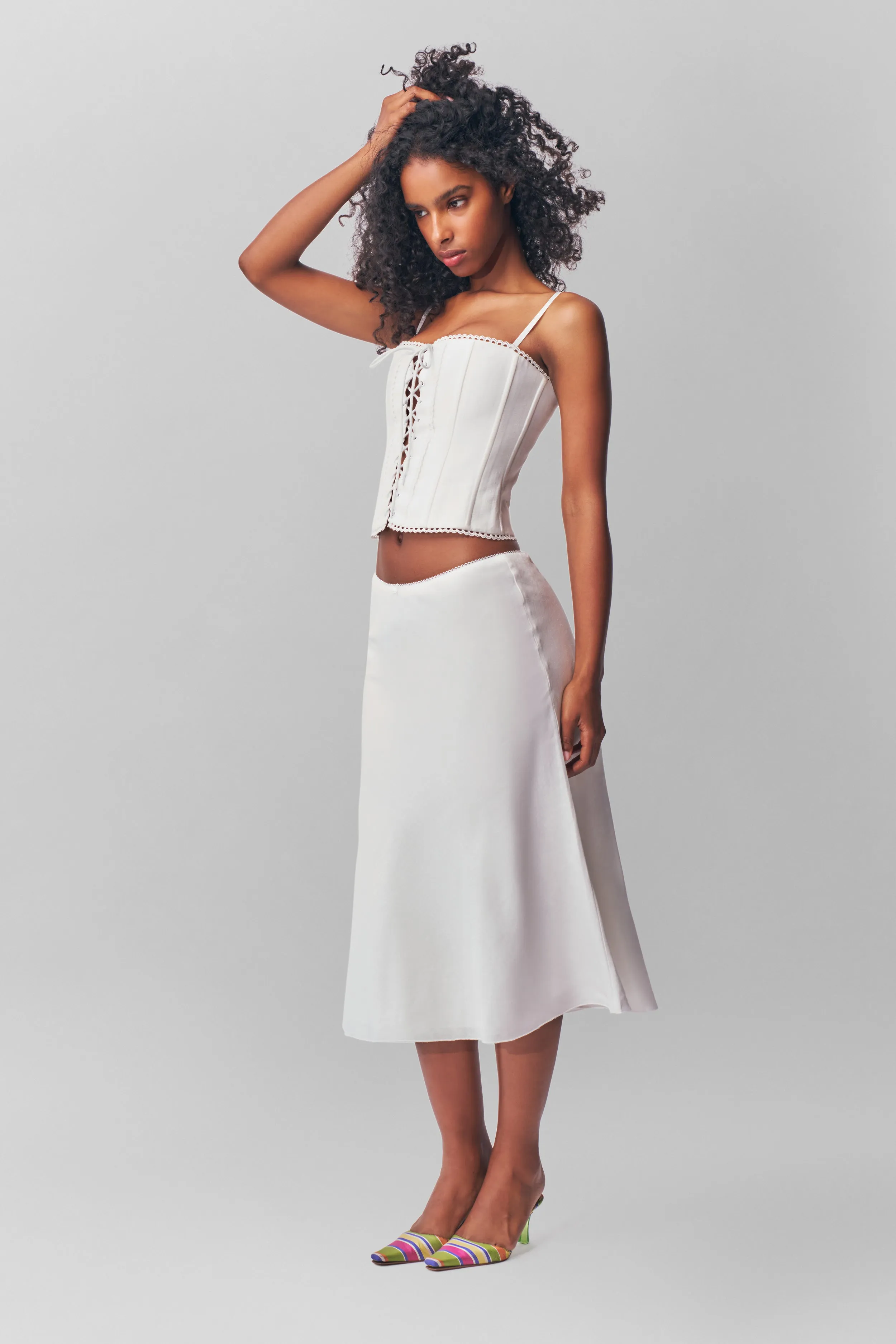 Sustainable Material Blend Cotton Scallop Corset