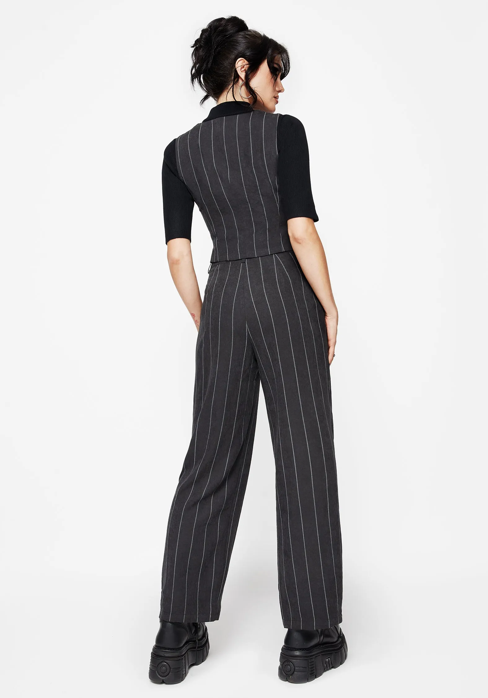 City Style Bellum Stripe Tailored Straight Leg Trouser