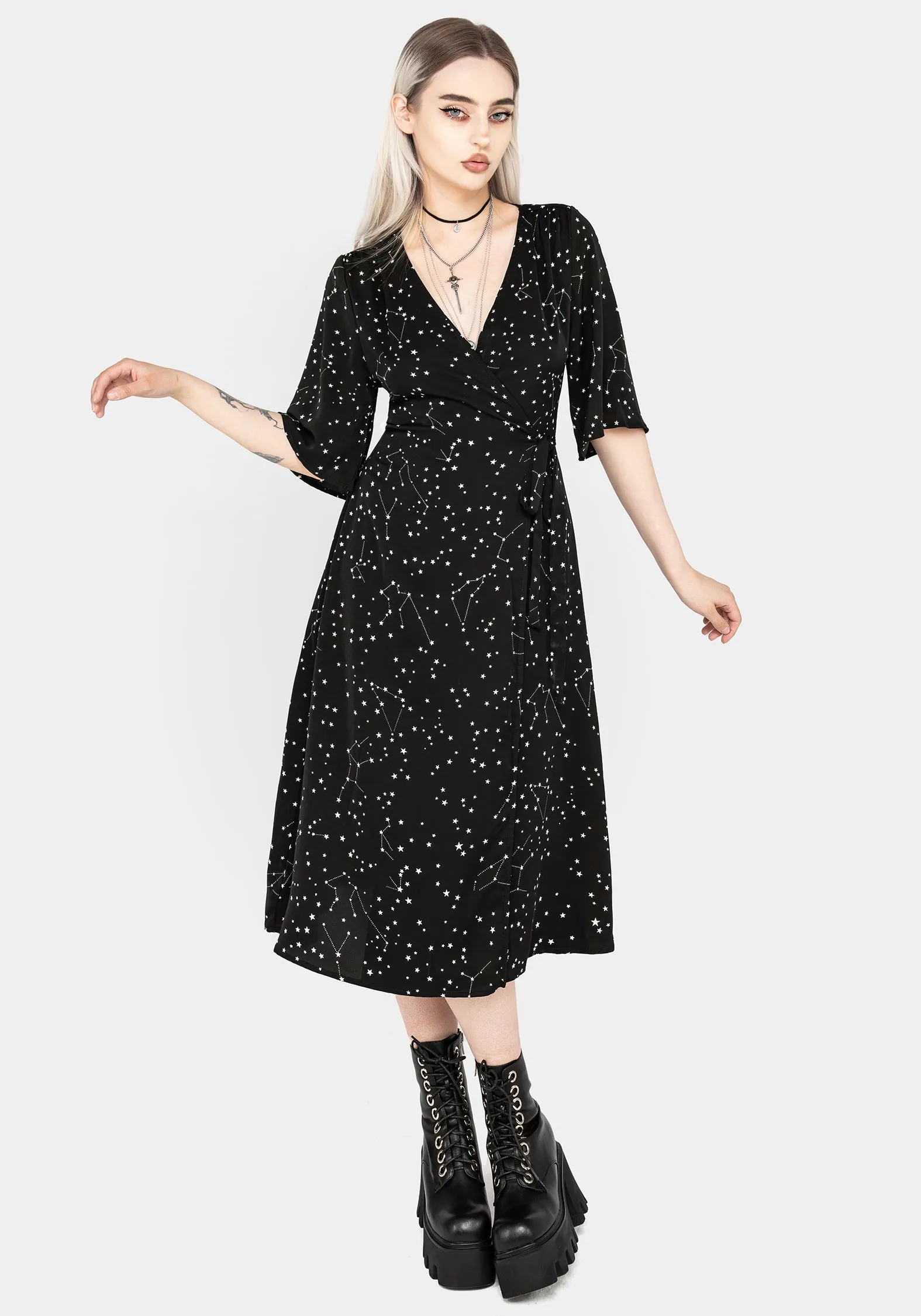 Refined Form Celestial Midi Kimono Dress
