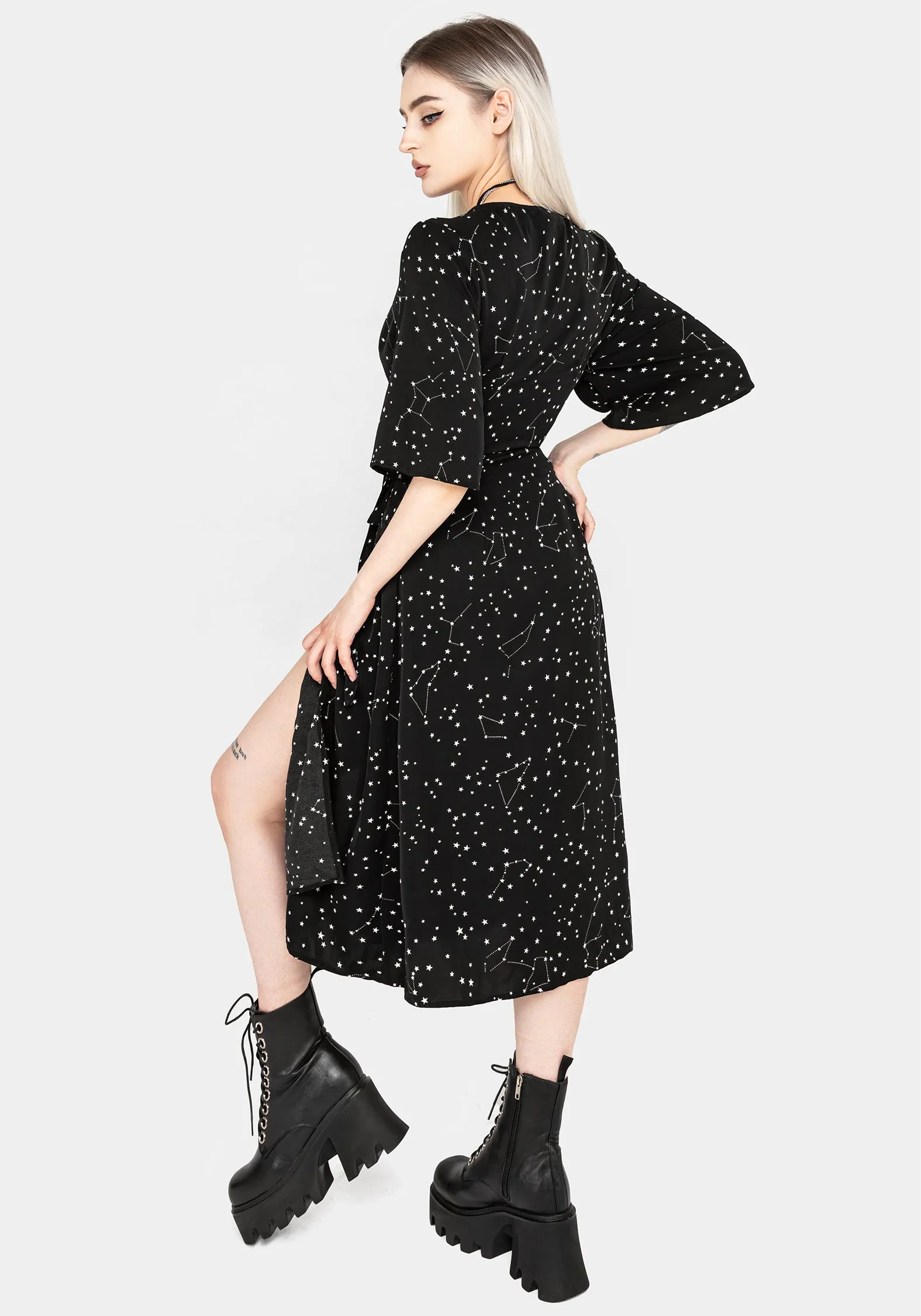 Celestial Midi Kimono Dress Street Vibe