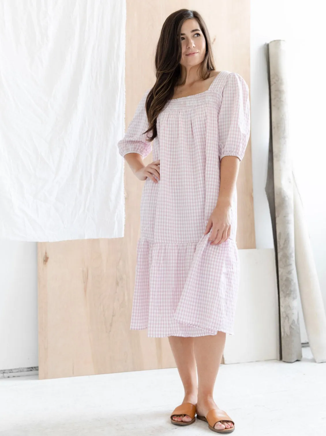 All-day style Subtle Motion Check Mate Midi