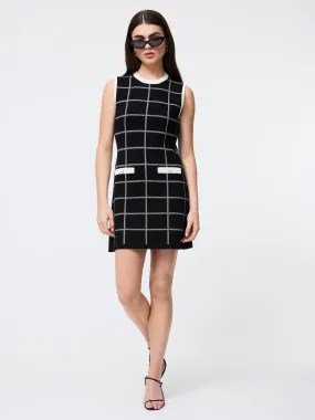 Check Sleeveless Crew Dress City Friendly Gentle Aesthetic