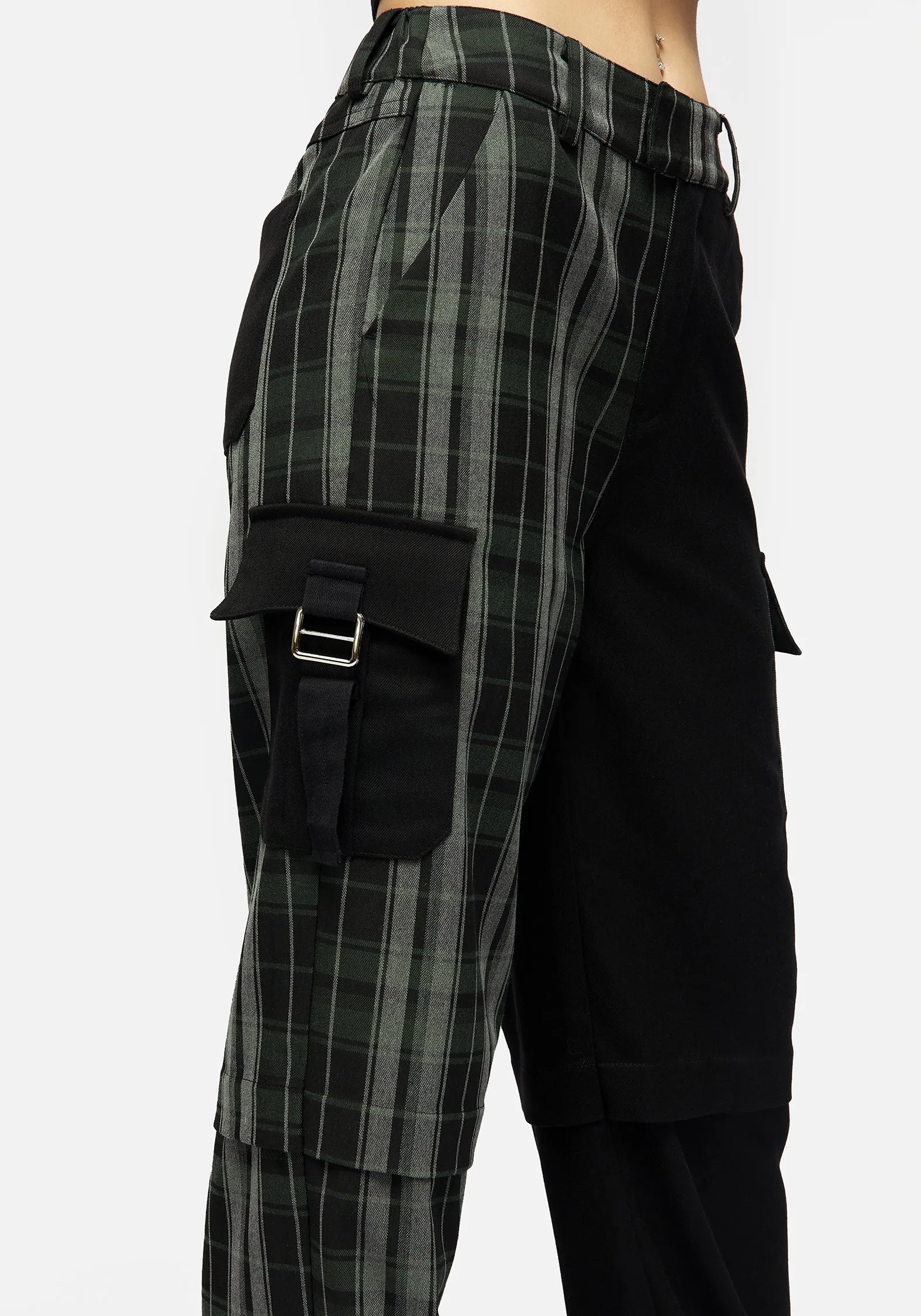 Glossy Texture Aesthetic Fit Checkmate Cargo Pant