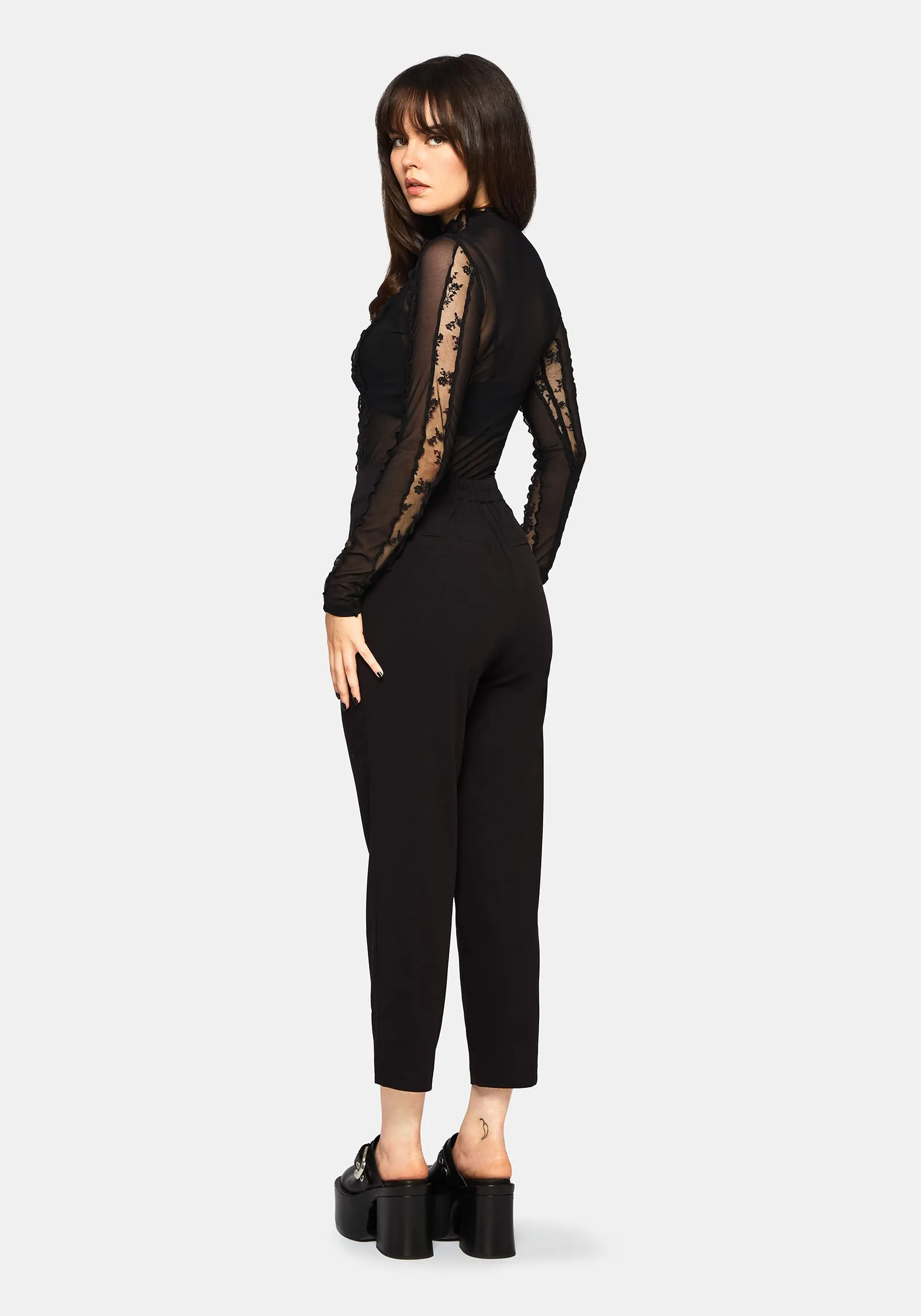 Venere Shaped Waistband Tapered Trouser Clean Mood Sequined Finish