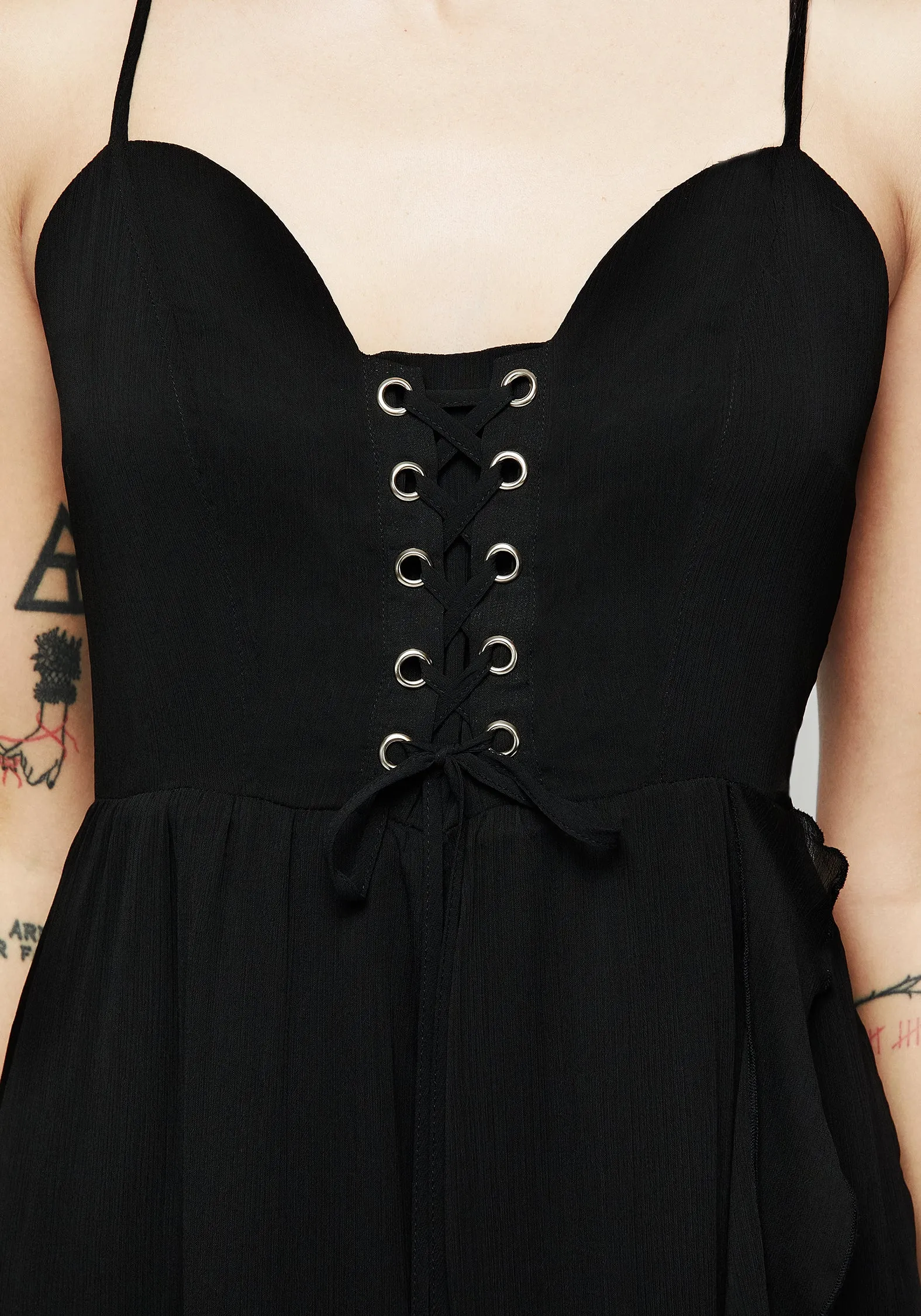 Corsair Lace Front Asymmetric Midi Dress Coastal Chic