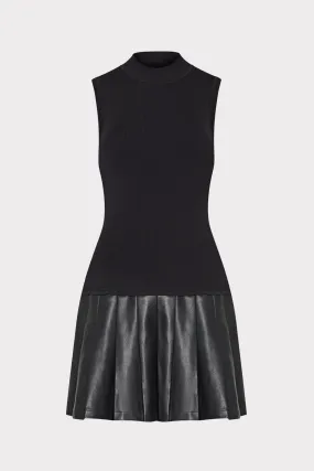 Noble Aura Pure Lines Leather Skirt Knit Dress