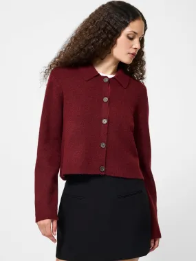 Ellie Knit Collared Cardigan Flexible Neckline Compact Style