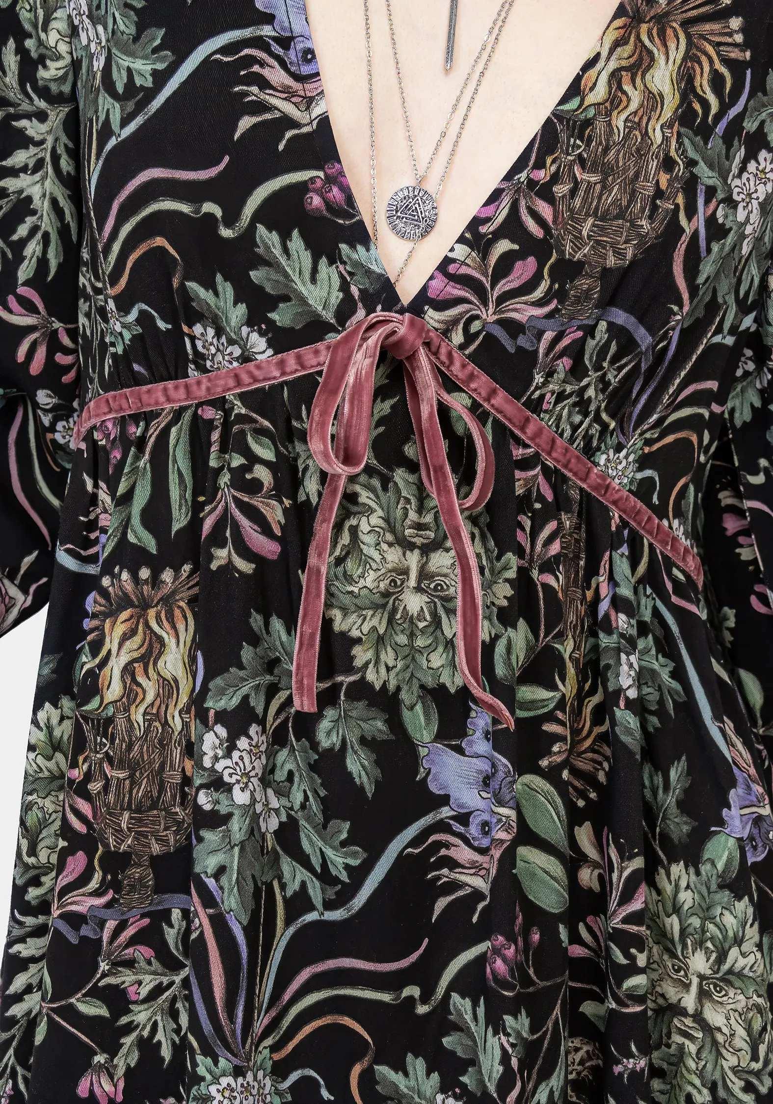 Comfort Look Cotton-Blend Beltane Flute Sleeve Mini Dress