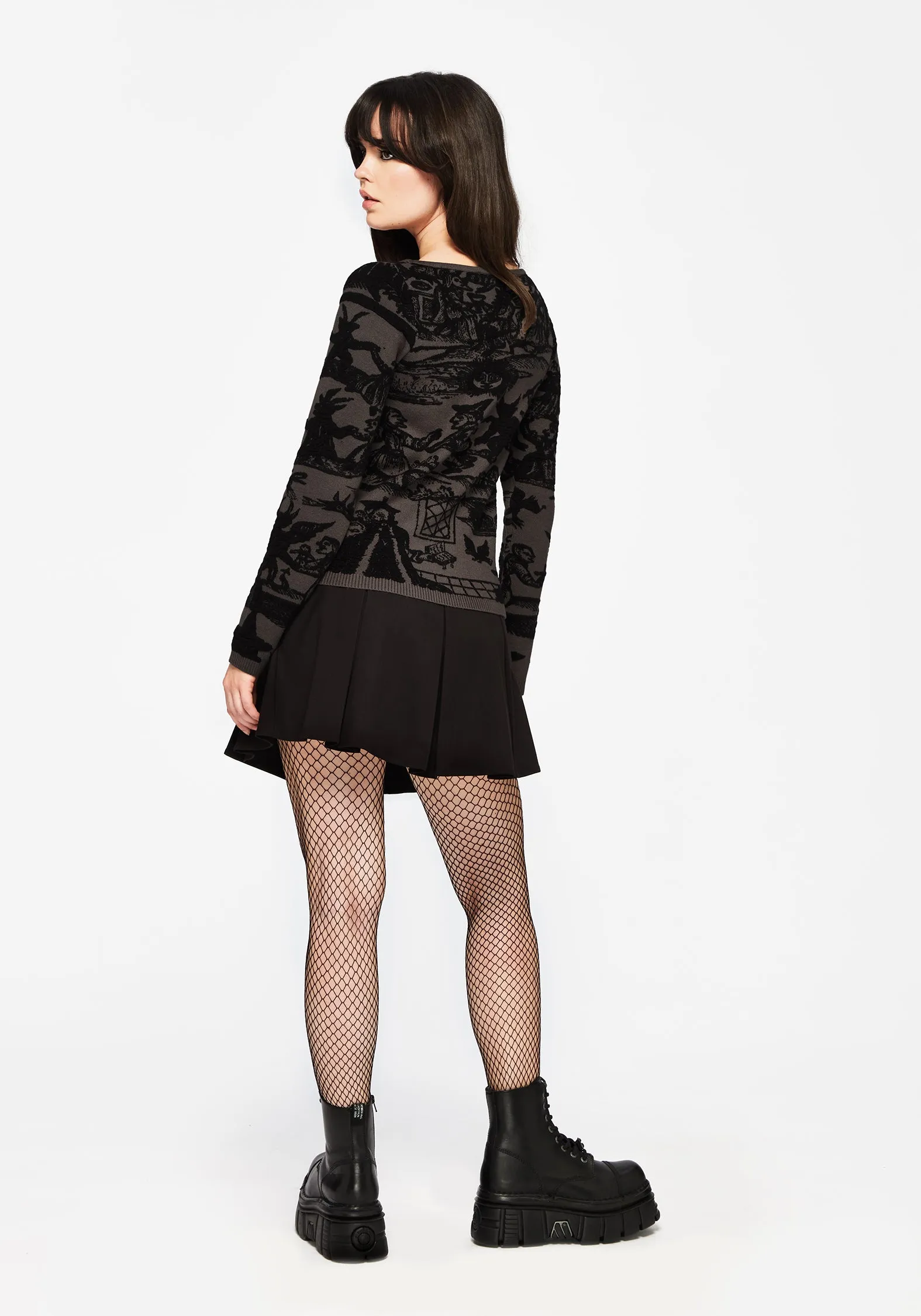 Diabolical Raised Jacquard Knit Jumper Light Weight AntiStatic Lining