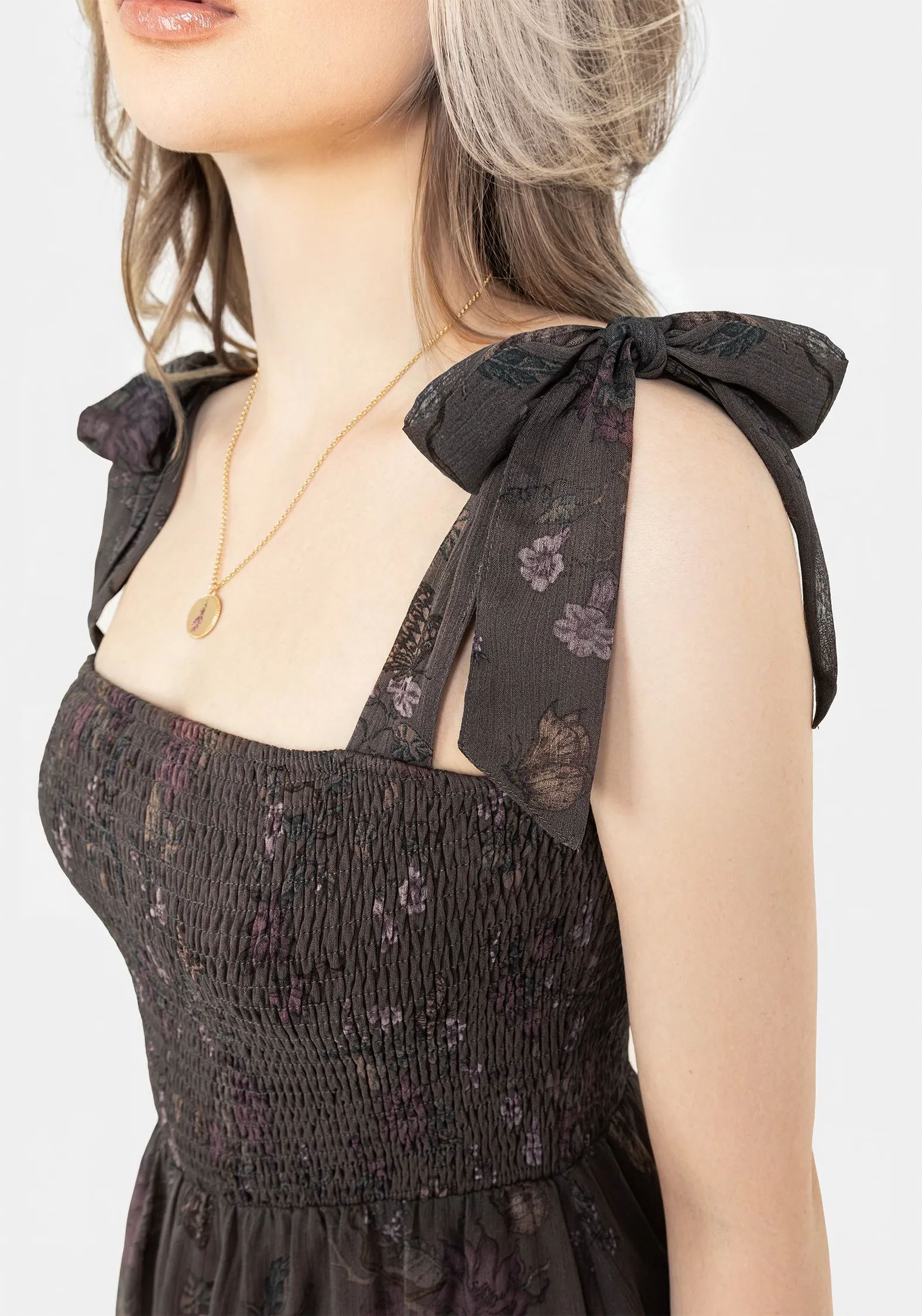 Chic Layering Arnora Cami Tiered Shirred Bodice Maxi Dress