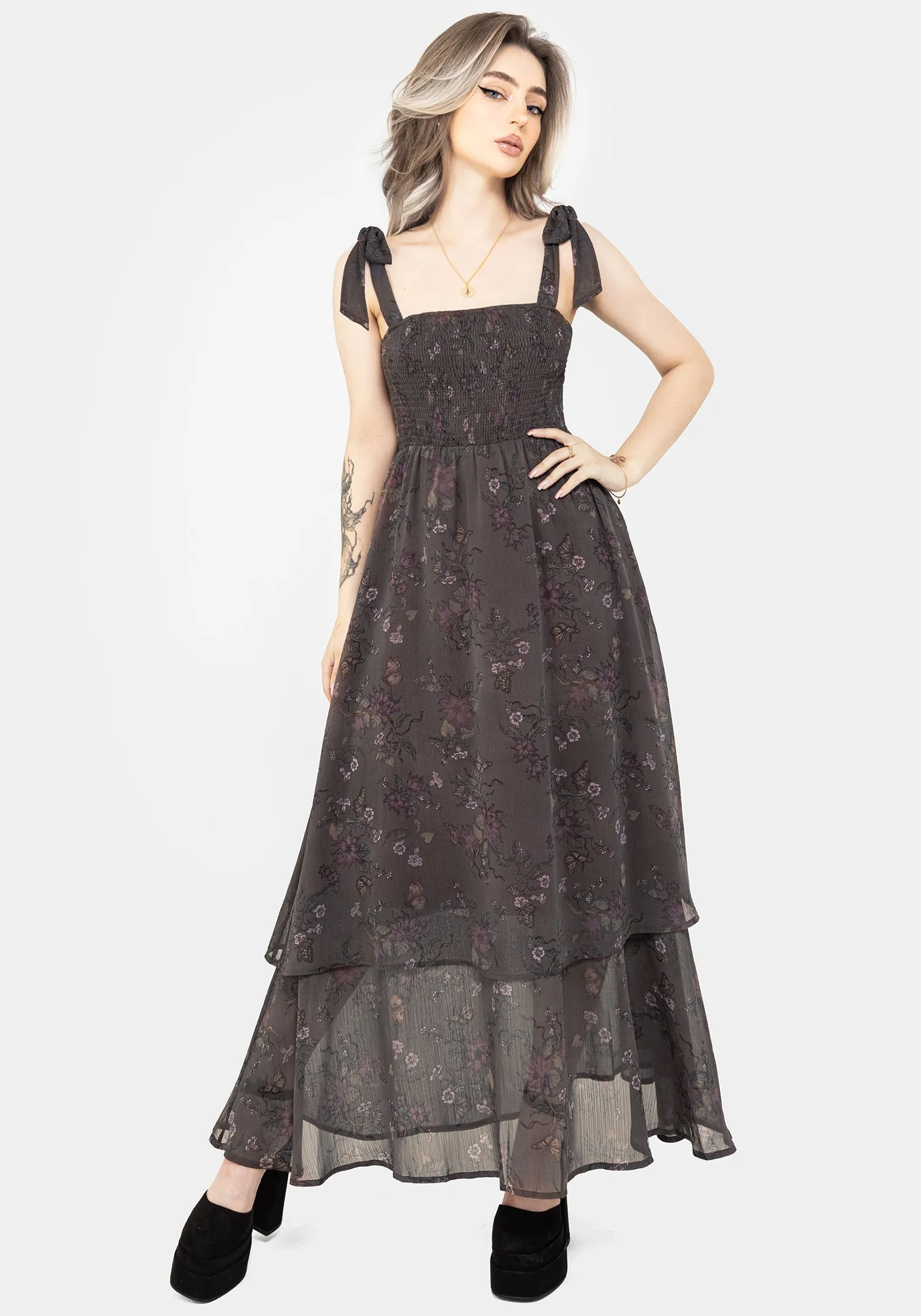 Formal Look Texture Play Arnora Cami Tiered Shirred Bodice Maxi Dress