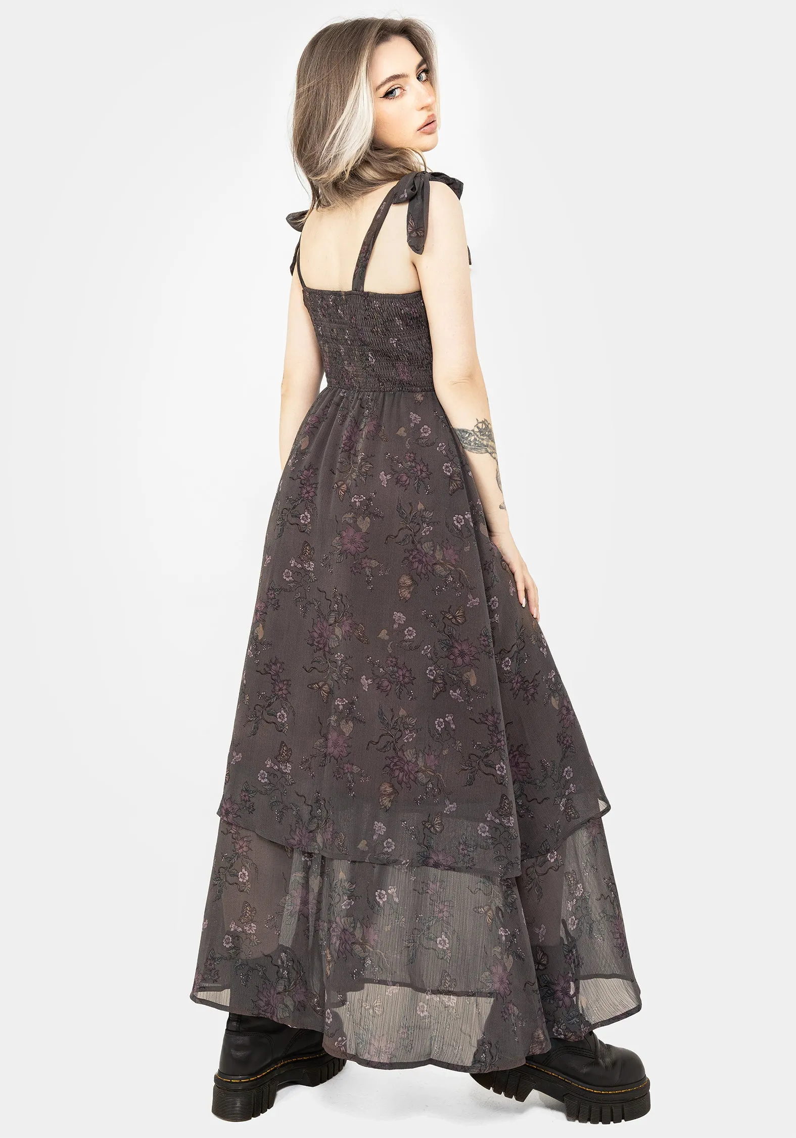 Tassel Glow Arnora Cami Tiered Shirred Bodice Maxi Dress