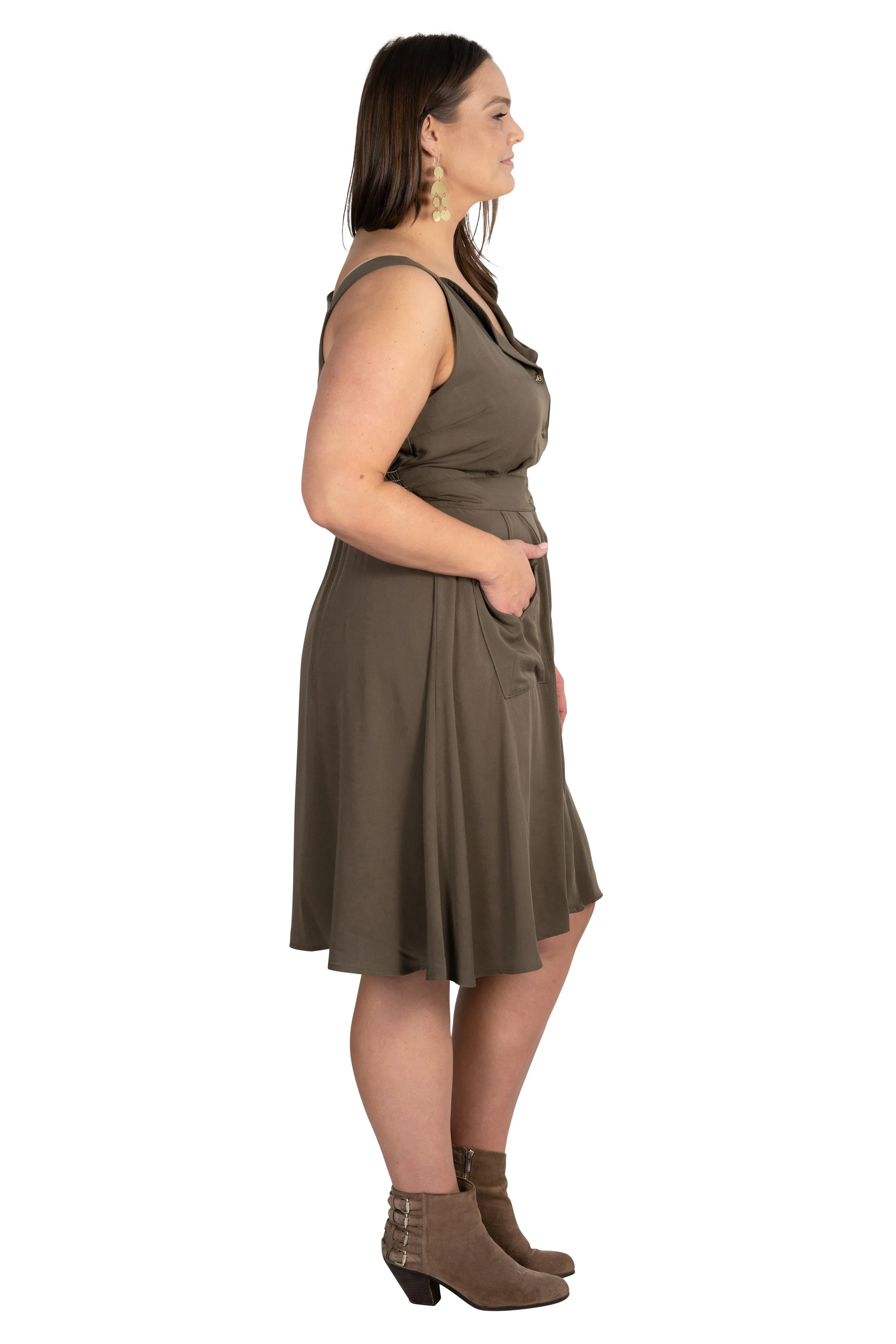 Sheet Dress in Olive Green Basic Mood Smart Pairing