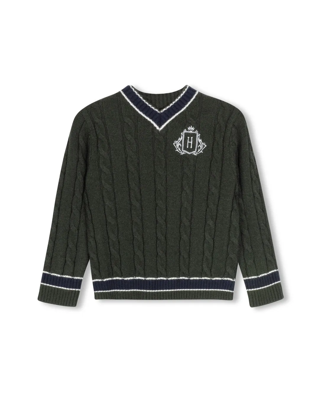 Versatile Layers Chunky Cable Knit Patch Sweater