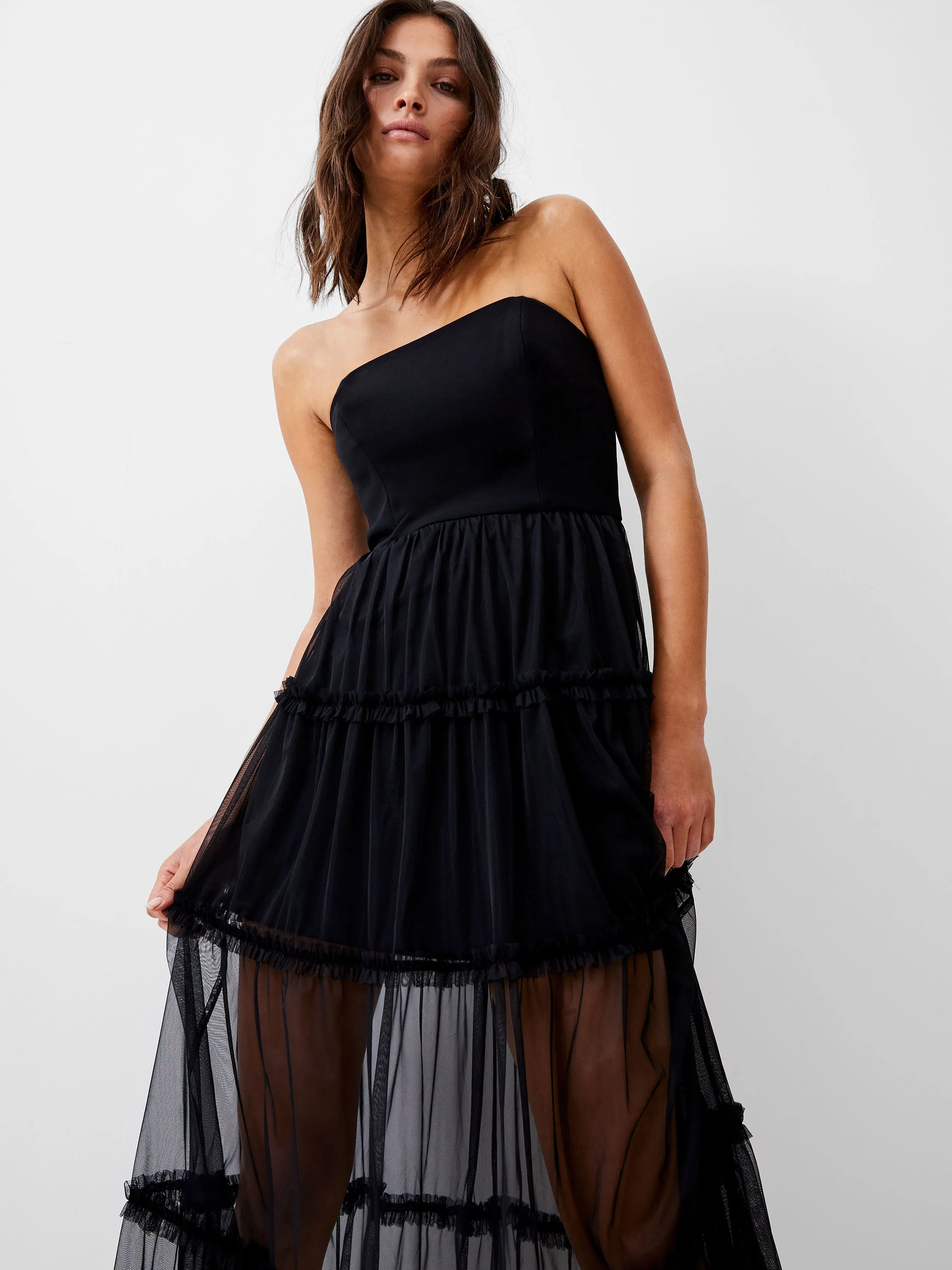 Sage Detail Whisper Tulle Dress
