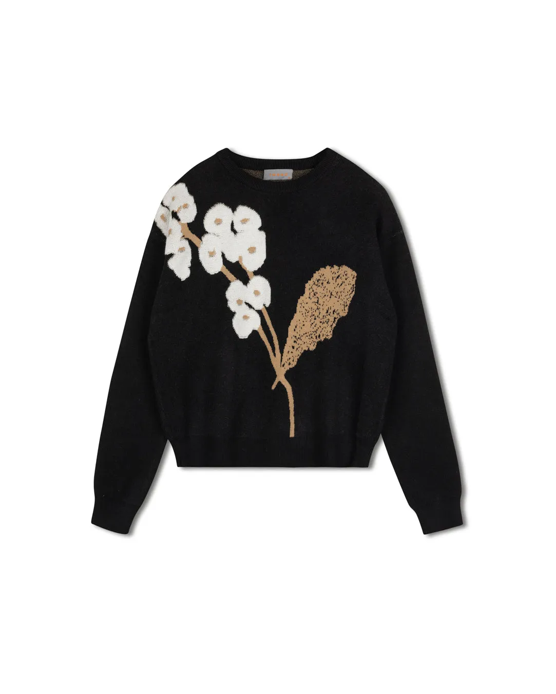 Citron Floral Applique Sweater Versatile Layering Piece