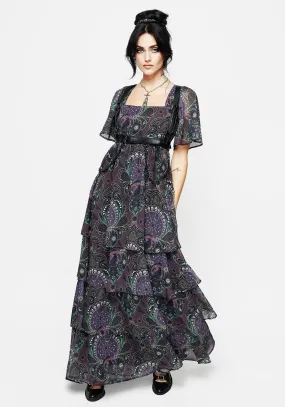 Organza Air Clarette Chiffon Angel Sleeve Tiered Gown