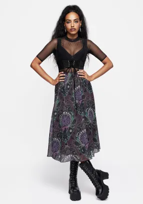 Clarette Chiffon Layered Midi Skirt Midi length