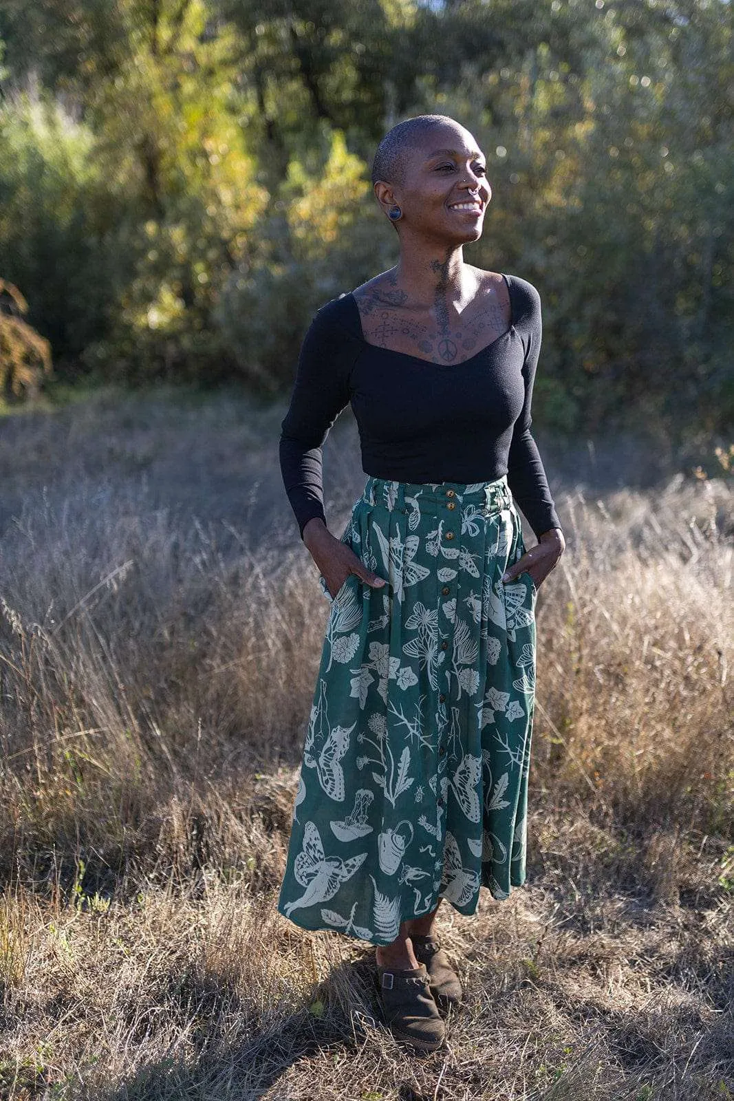 Camille Top in Black Cotton Knit Comfort Piece