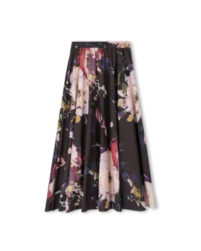 Tropical theme Light Fabric Darrell Floral Poplin Skirt