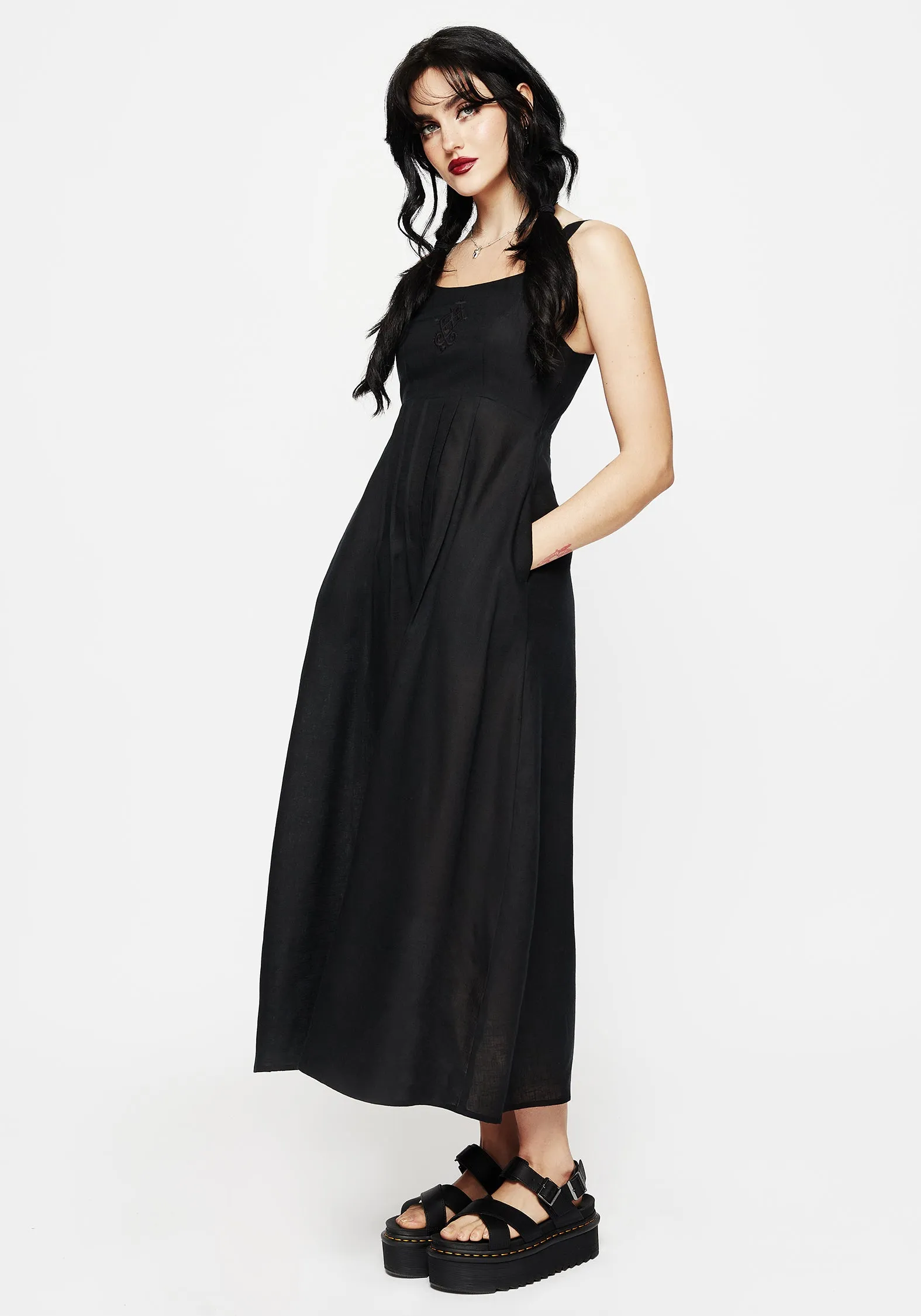 Soft Shine Perfect Cut Merrymount Embroidered Midaxi Dress