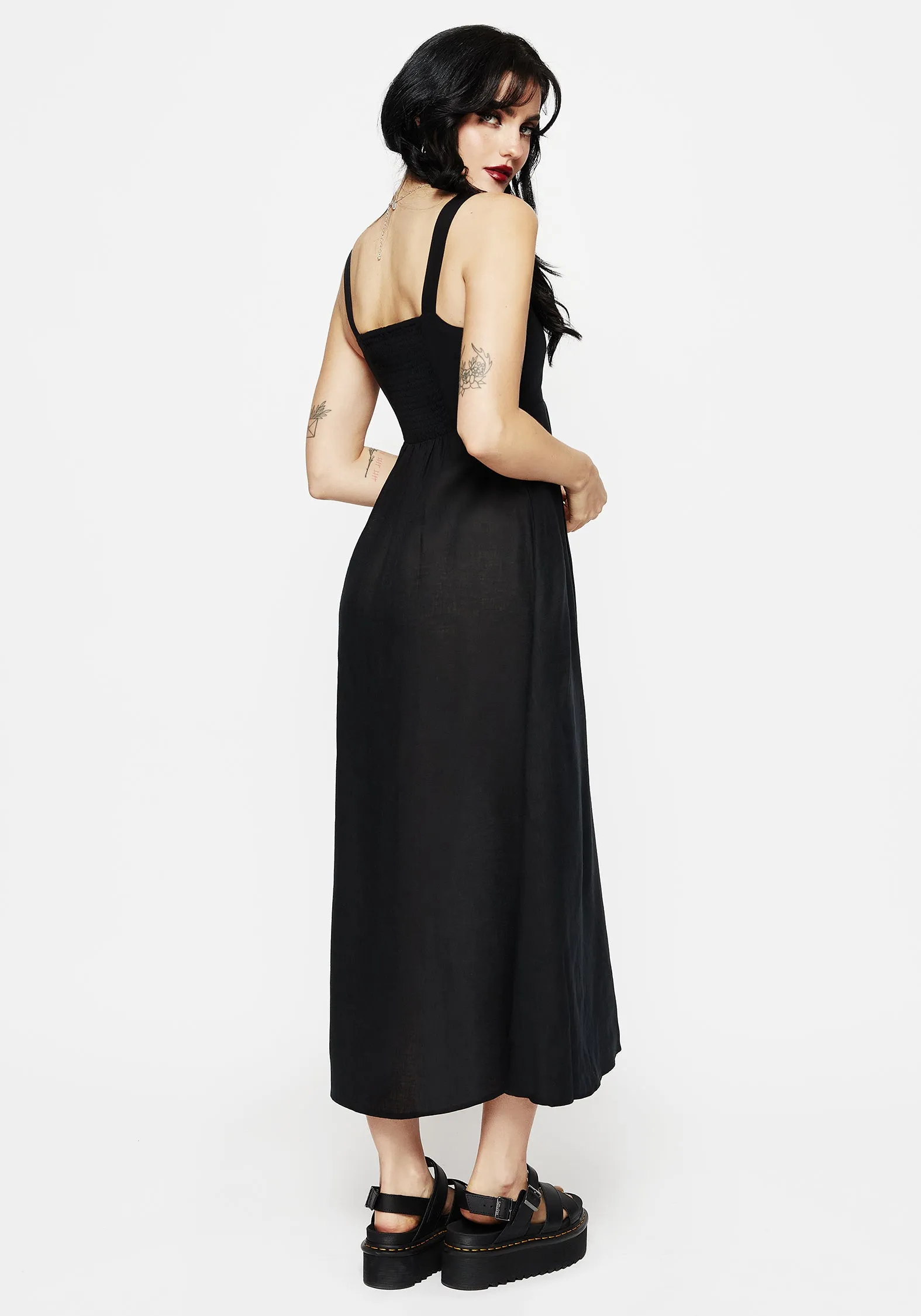 Merrymount Embroidered Midaxi Dress Softly Structured