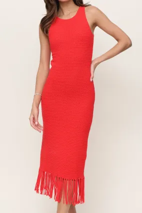 Nia Fringe Midi Dress Tall-Fit Fashion Look