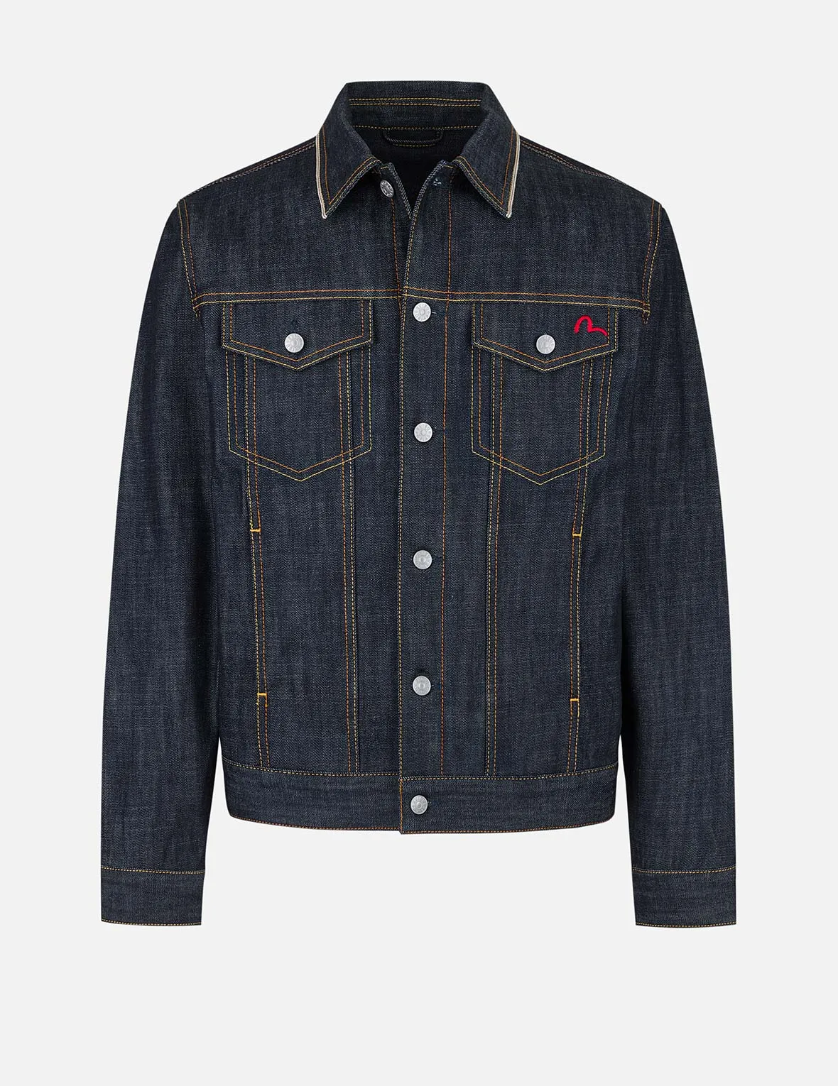 Classic Regular Fit Raw Denim Jacket WideNeckline