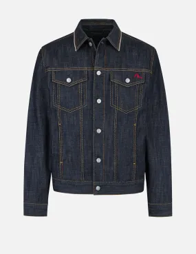 Classic Regular Fit Raw Denim Jacket WideNeckline