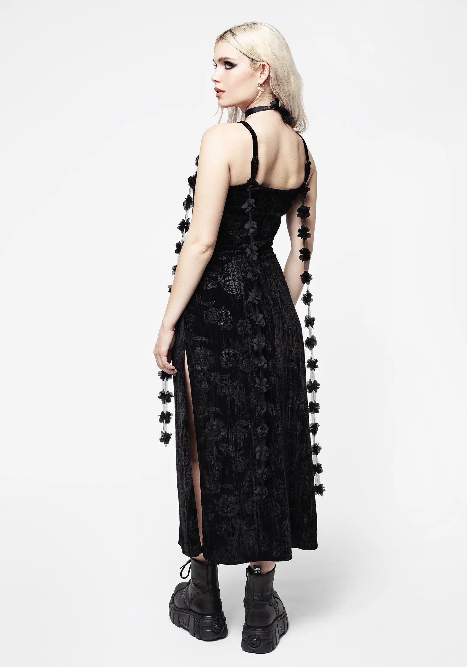 Bell-Sleeve Blossom Cami Midaxi Dress