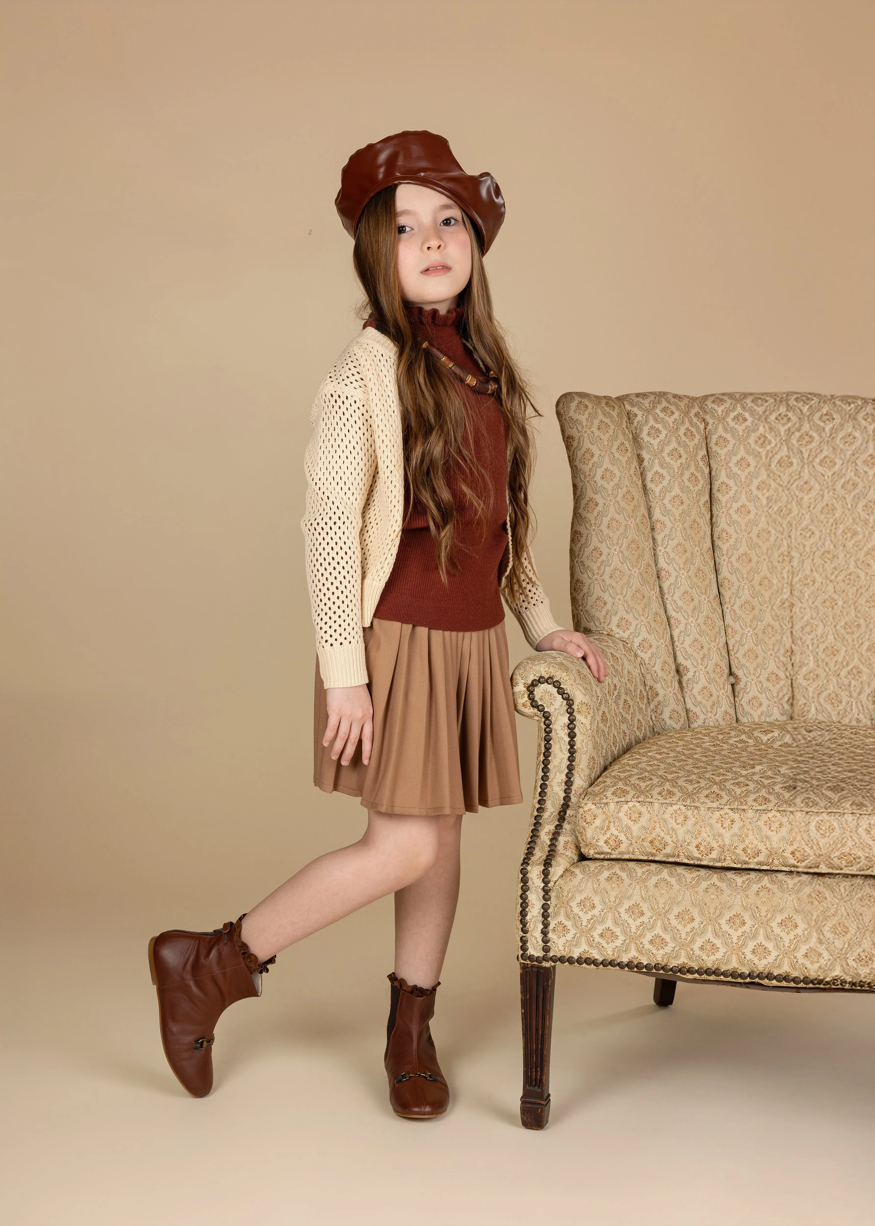 Ankle length Amos Pleated Skirt