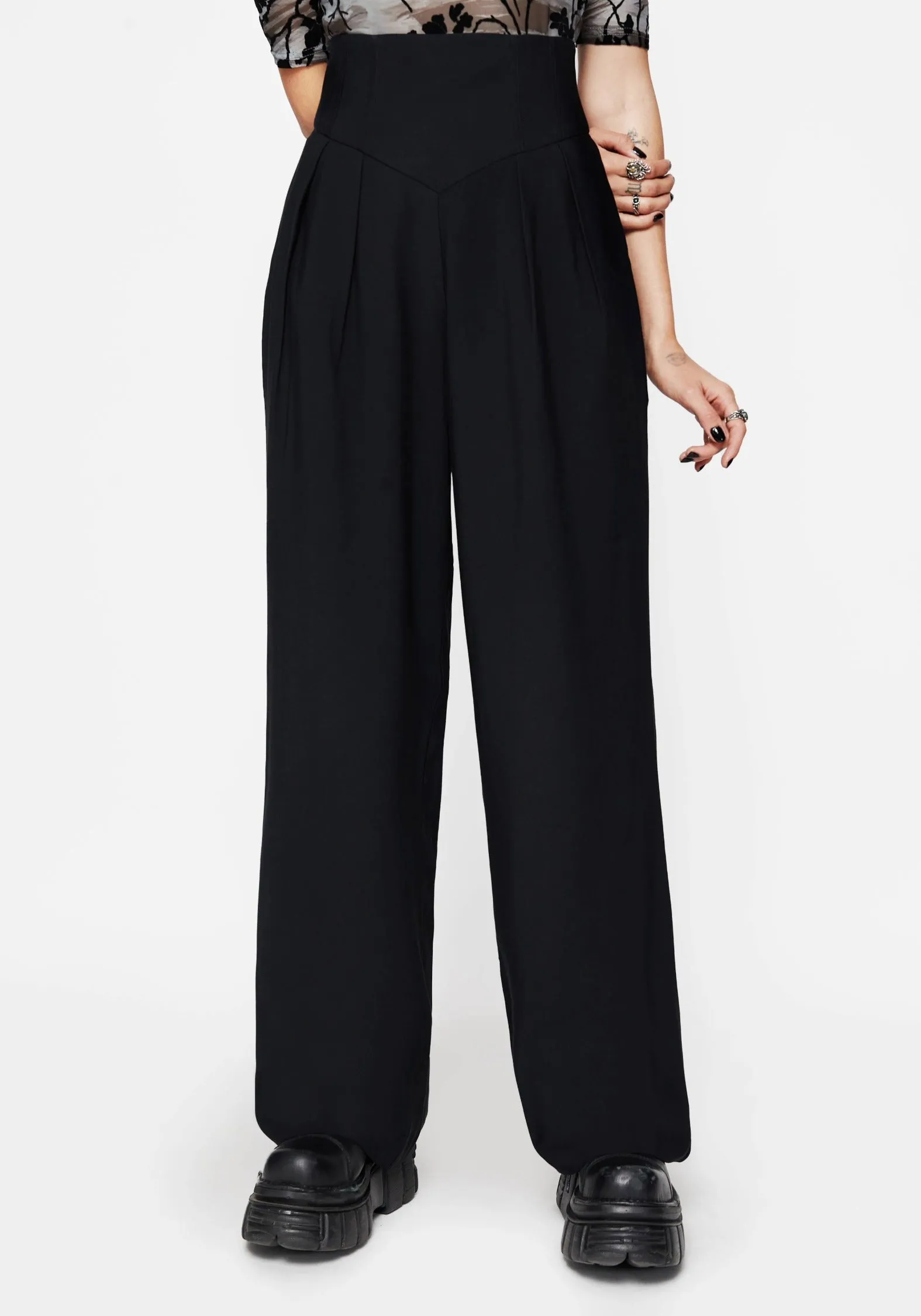 Heritage Inspired Brenna Corset High Waist Wide Leg Trouser