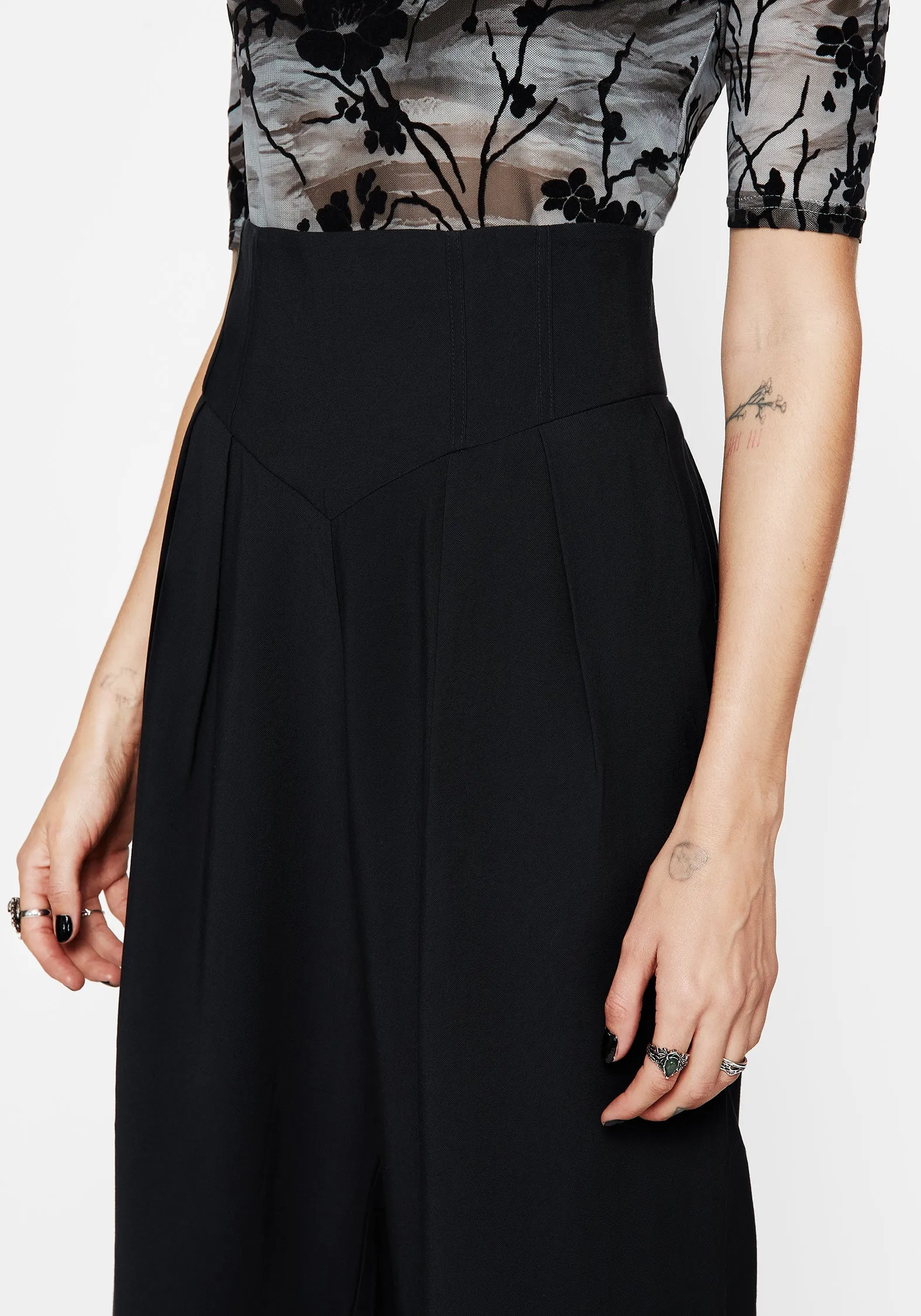 Brenna Corset High Waist Wide Leg Trouser Stretchable Waist