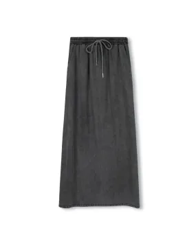 Sheer Overlay Clifford Chambray Elastic Waist Skirt