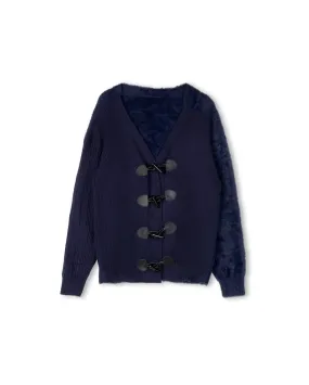 Color Block Toggle Cardigan Cozy Knit Touch