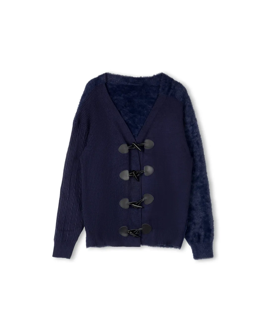 Color Block Toggle Cardigan Snuggly Knitwear