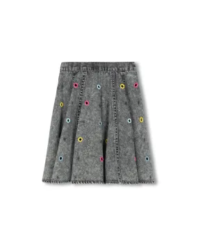 Limited Release Reinforced Hems Grommets Denim Flair Skirt