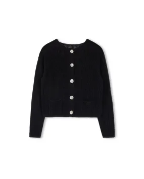 Brushed Interior Colorful Button Cotton Knit Cardigan