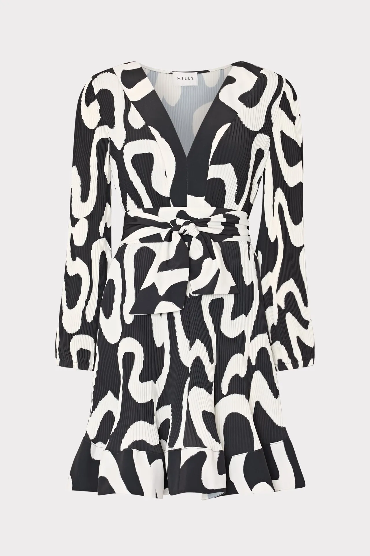 Liv Ink Swirl Pleated Dress Minimal Comfort Winter Classic