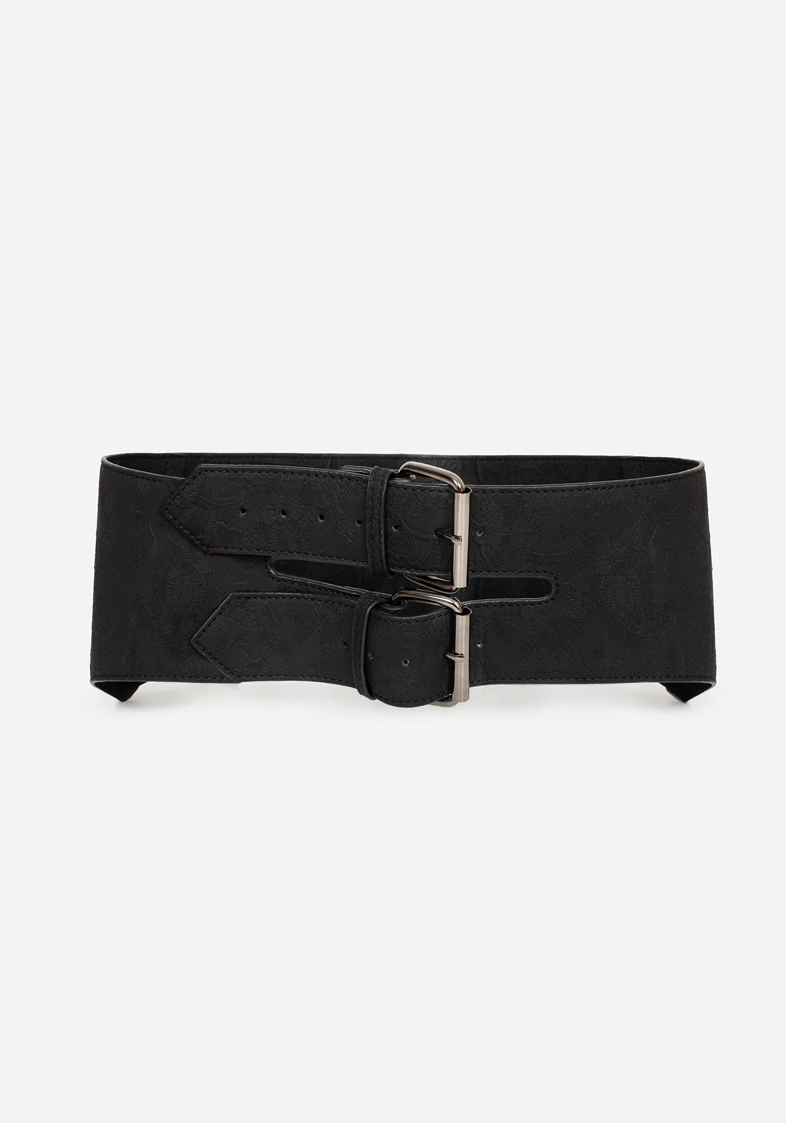 Minimal Edge Stretch Fabric Apricity Paisley Debossed Waist Belt