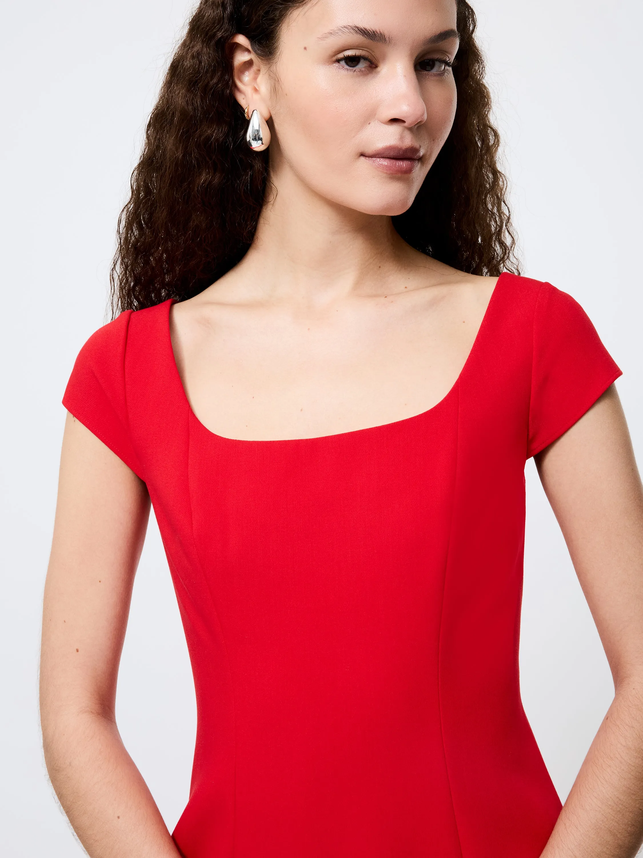 Azra Twill Cap Sleeve Mini Dress Graceful Ease Day Fit