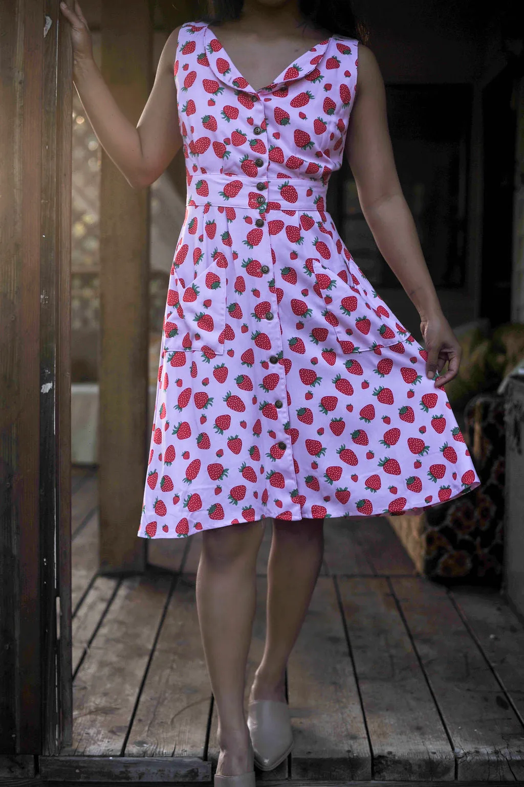 Sheet Dress in Strawberry Cotton Travel-Pack